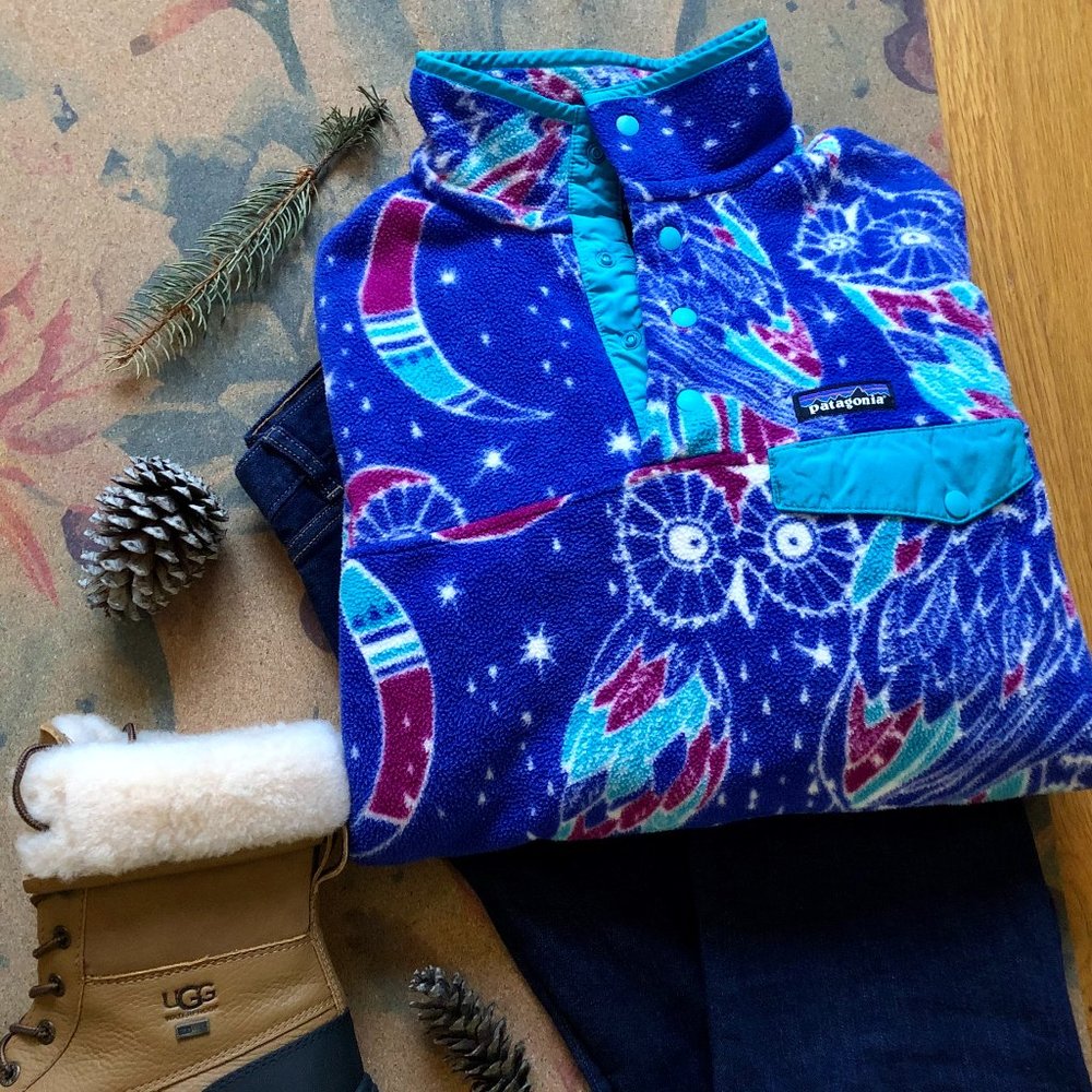 🌈 PATAGONIA RARE Owl Harvest Synchilla Fleece